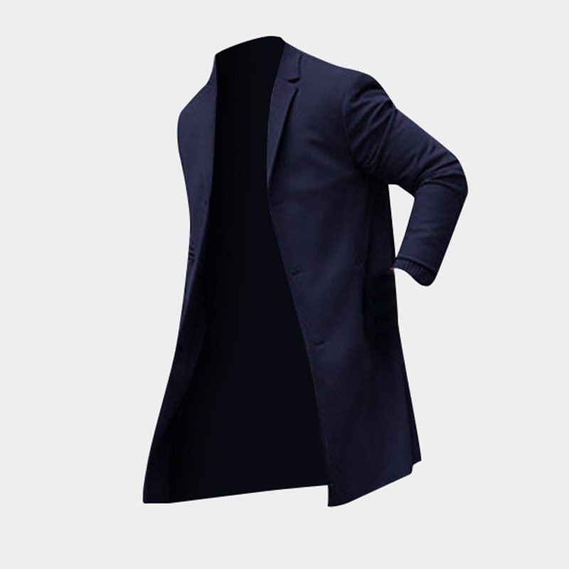 Slim disposable fashion midi fit trench coats for athletic, slim men.